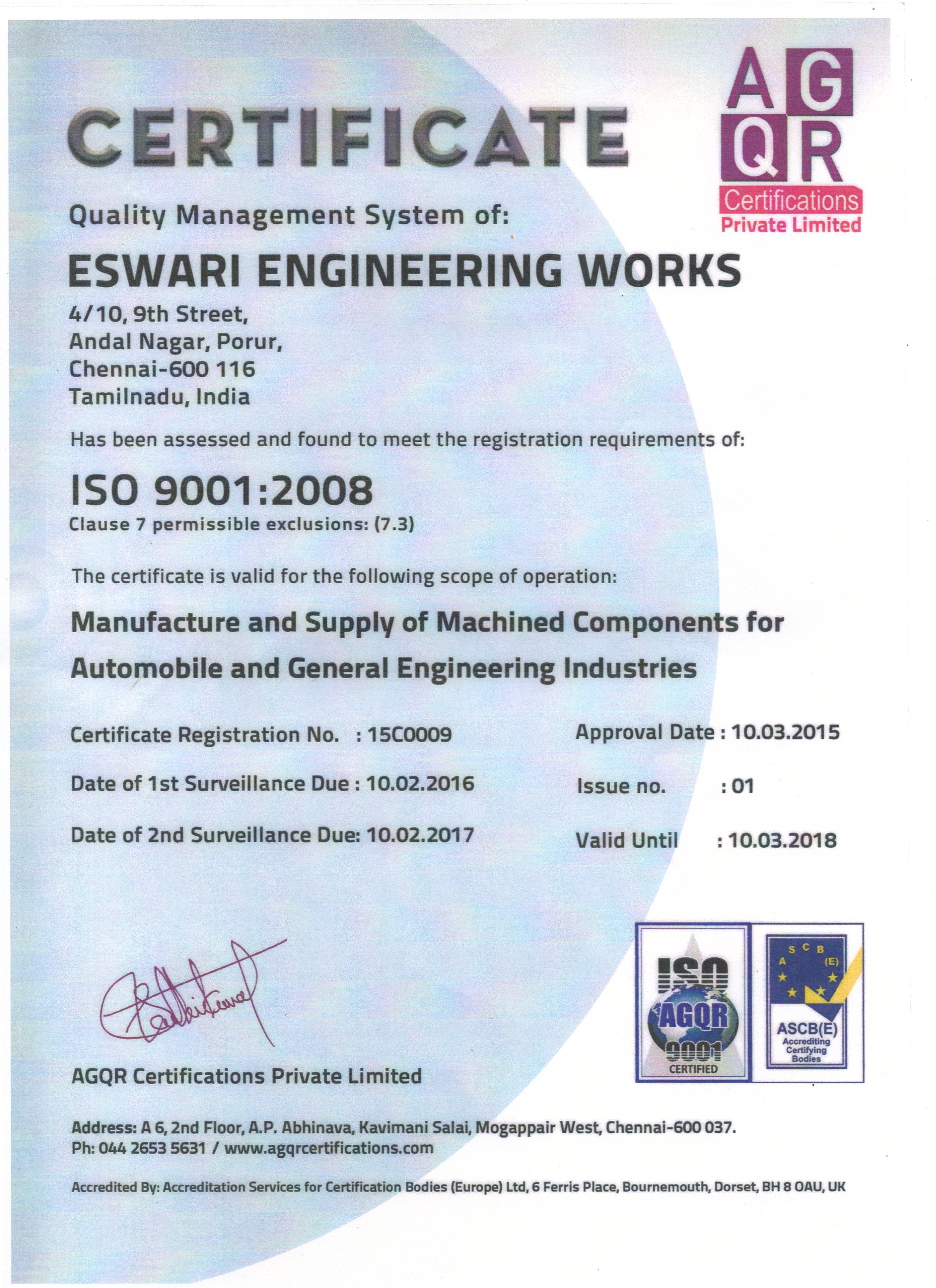 ISO Certificate